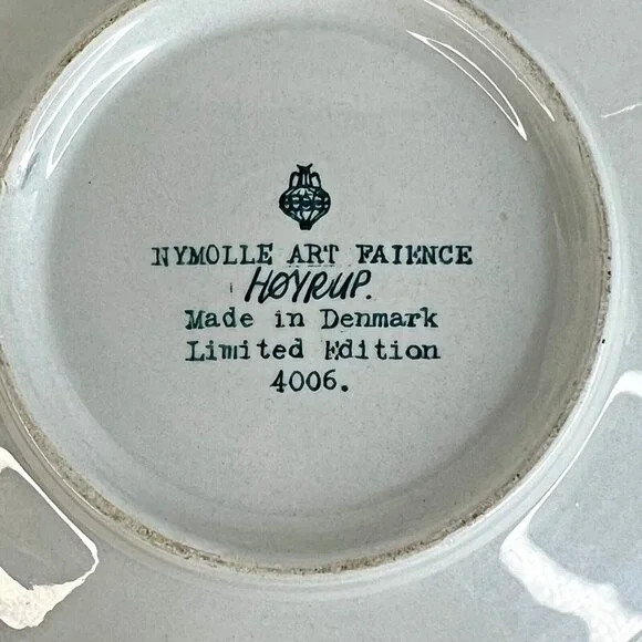 Nymolle Art Faience Hoyrup Plate 5" Green Made Denmark Green Limited ED VTG - Picture 3 of 4